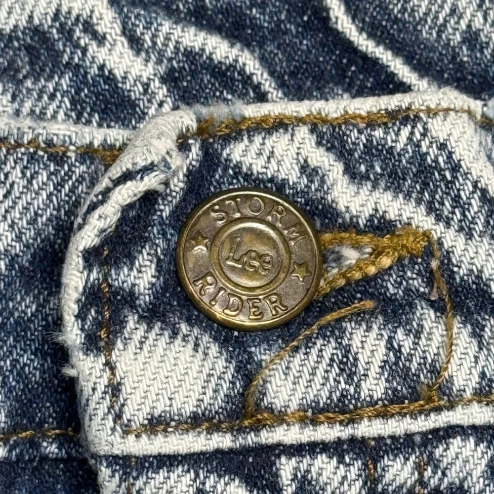 Vintage Lee Storm Rider Acid Wash Jeans 1980s USA Union Made Blue 33x34 (32x32)